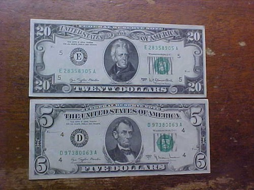 Banconote cinque dollari - da,